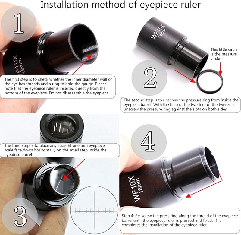 24mm Diameter Microscope Ocular Micrometer Reticle Precise Optical Glass Eyepiece Stage Calibration Slide - Image 3